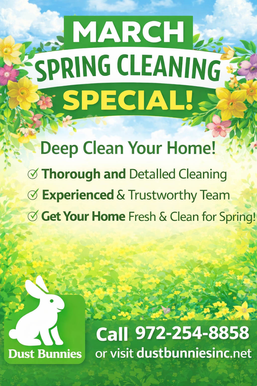 DUST MARCH CLEANING SPECIAL
