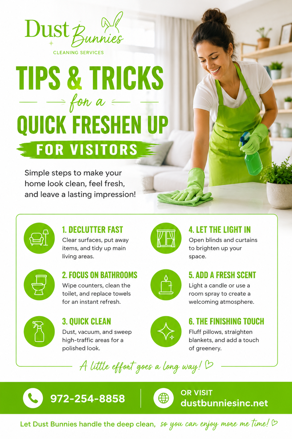 DUST TIPS AND TRICKS FOR A QUICK FRESEHN UP FOR VISITORS