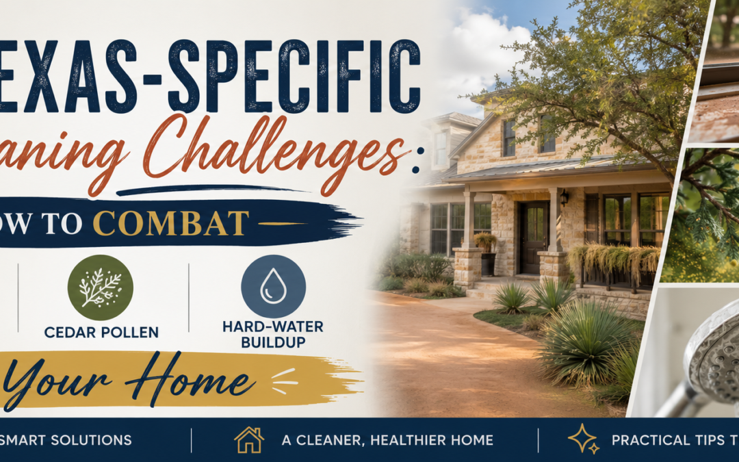 Texas-Specific Cleaning Challenges: How to Combat Red Clay Dust, Cedar Pollen, and Hard-Water Buildup in Your Home
