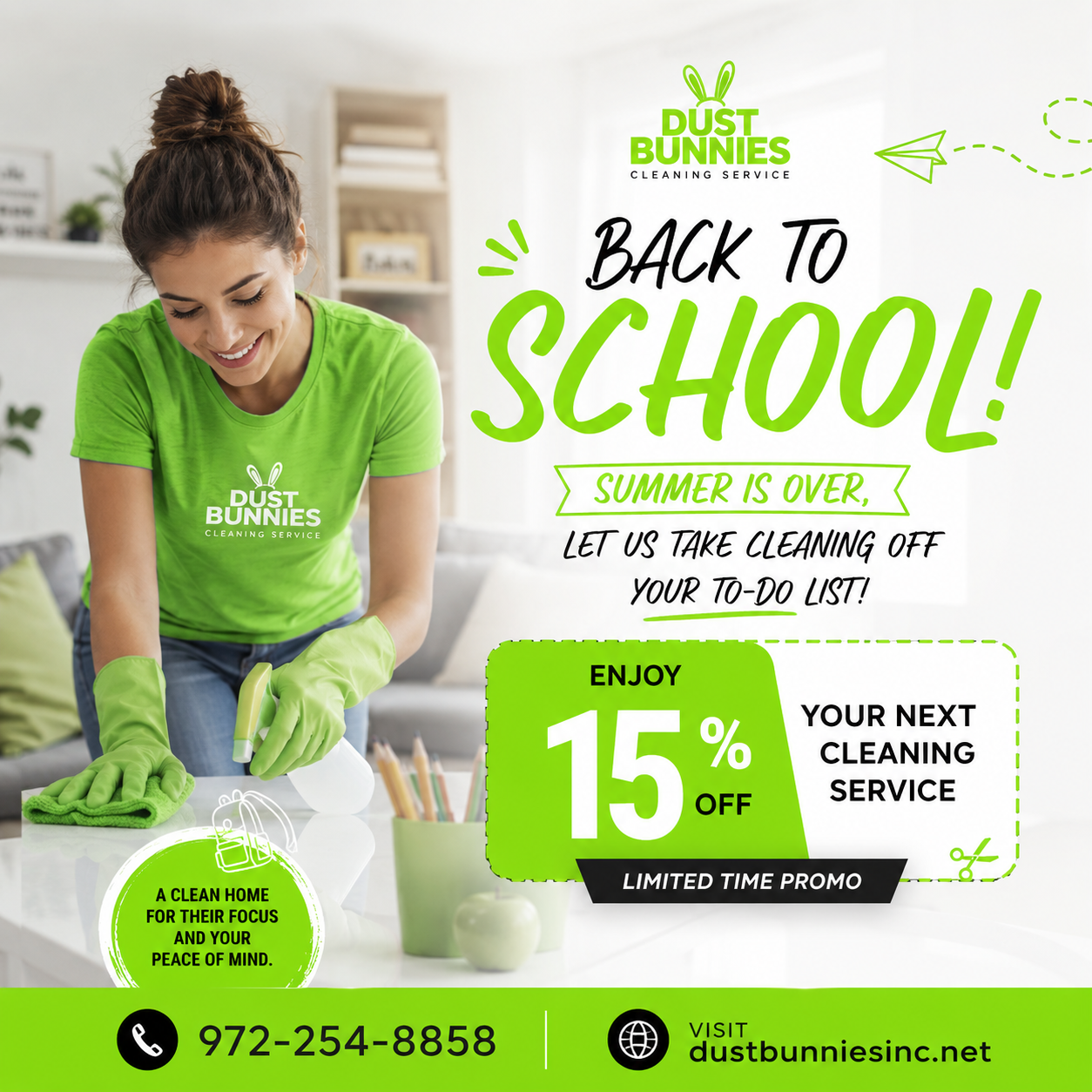 DUST FLYER Back to school promo 15 coupon