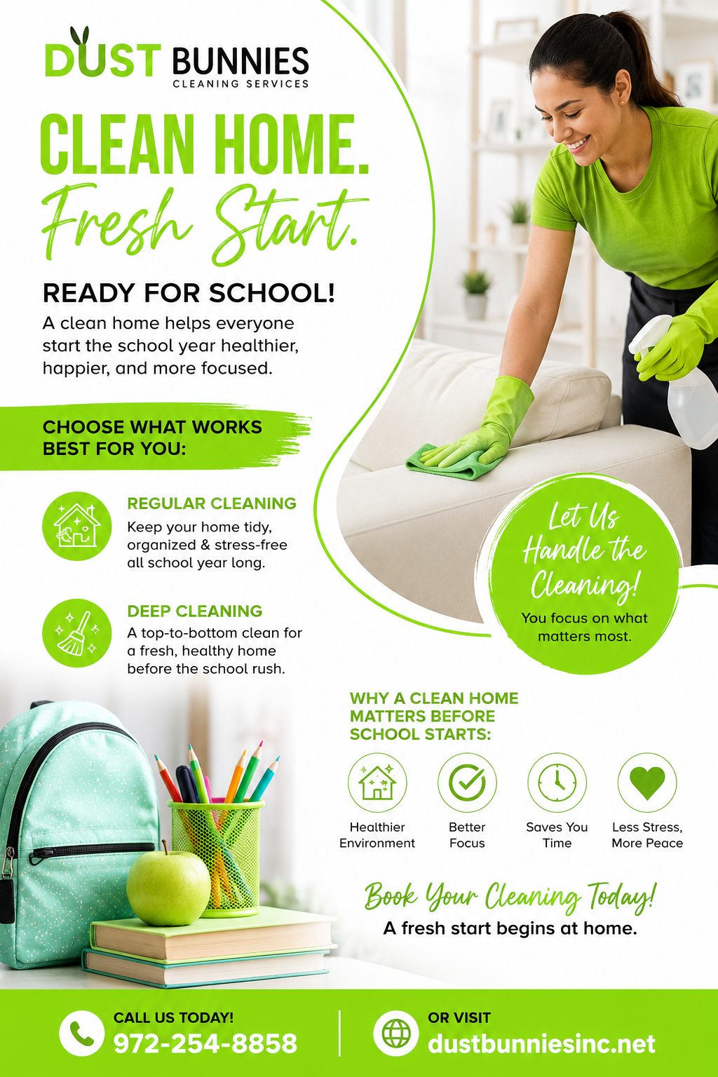 DUST HOW A DEEP CLEANING OR A REGULAR CLEANING SERVICE IS SUPER IMPORTANT BEFORE SCHOOL STARTS AGAIN
