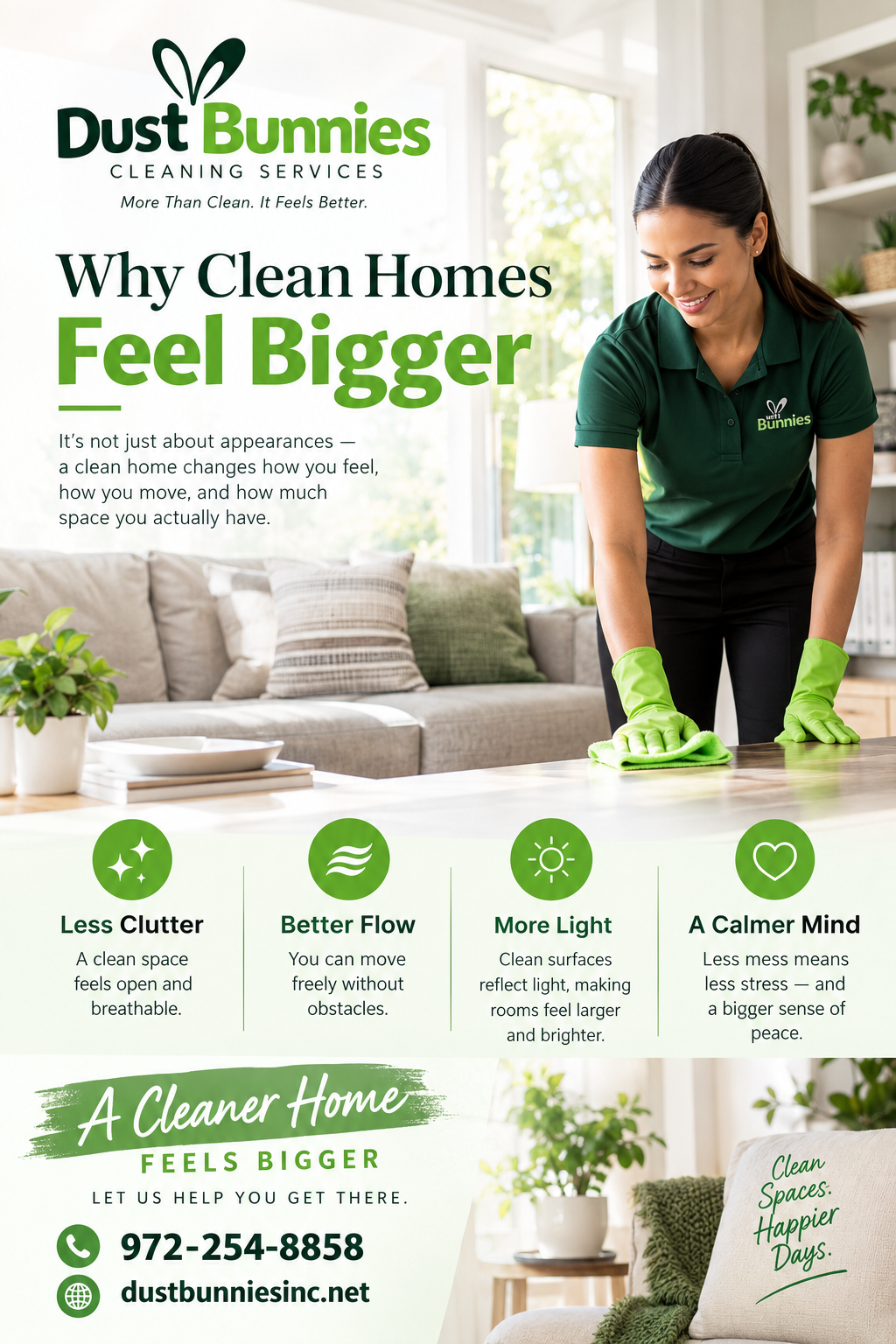 DUST FLYER Why Clean Homes Feel Bigger